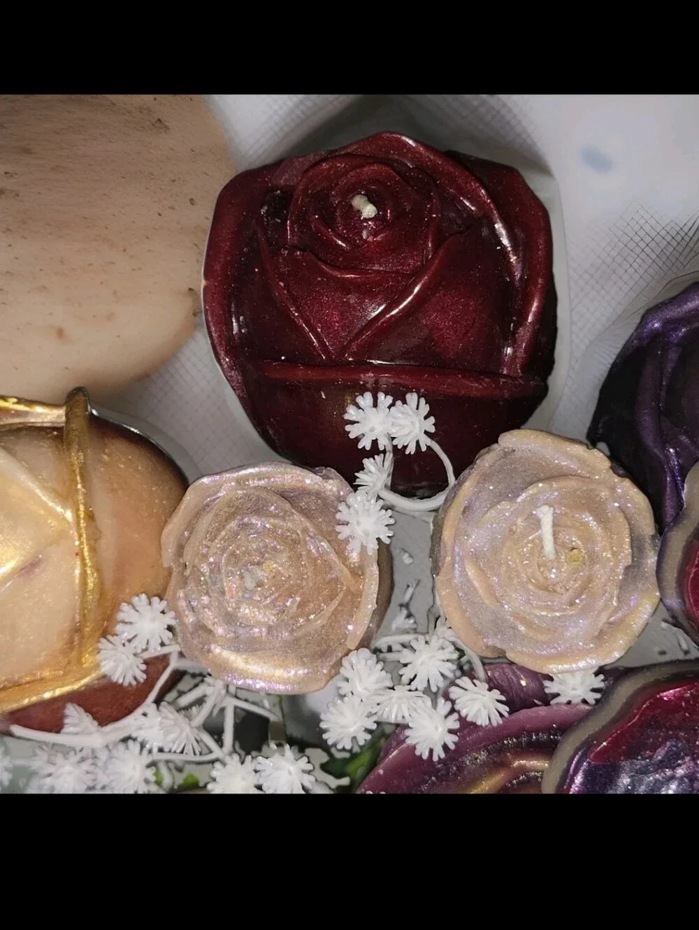 Stunning Realistic 16 Wax Rose Candles + Bonus Butterfly Bouquet Awesome Gift